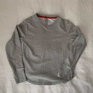 Topo Designs Tech Knit Long Sleeve Tee. Heather Grey. Size Small.
